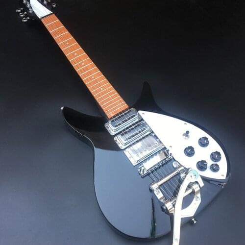 High quality 325 electric guitar, bright fingerboard, black paint, single double pickup, 527mm bridge nut, short neck guitar