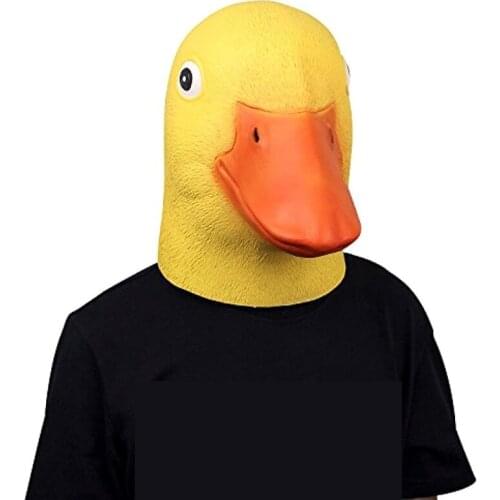 Yellow Duck Mask Quacker Latex Made Soft COS Cute Yellow Duck Headgear Halloween Party Cosplay Props Nice Gift