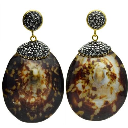 Natural shell big earrings for women new conch vintage handmade summer boho fashion jewelry trendy