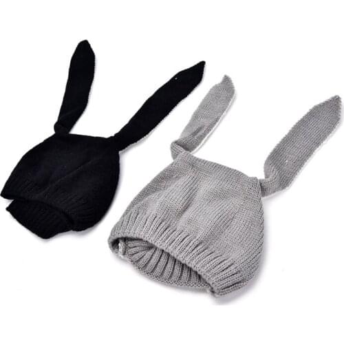 1Pcs Baby Rabbit Ears Knitted Hat Kids Infant Winter Toddler Cap For Children 0-3 Yrs Girl Boy Accessories Photography Props