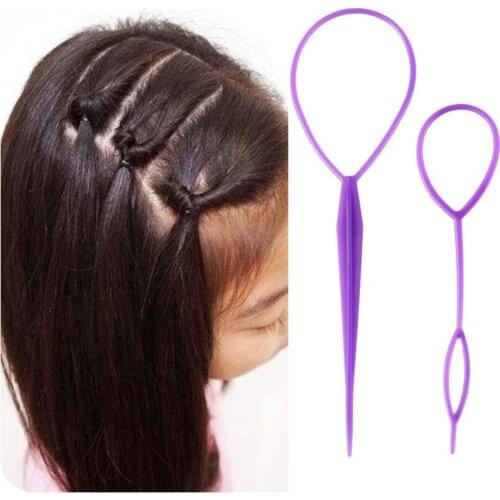 2pcs/set Pull Hair Needle Ponytail Hair Braider Loop Styling Tail Clip Hair Braid Maker Styling DIY Hairdressing Tools Braider