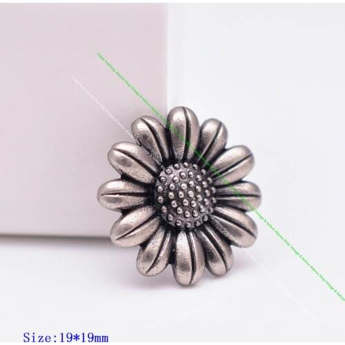 30pc 19mm Silver Sunflower Nail Rivet Stud Spots Fastener Concho Rivetback For Leathercraft Belt Wallet Shoe Boot Apparel Decor