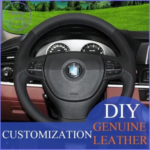 For BMW 325 Sport Black Suede /Hole leather Hand Sewing Steering Wheel Cover anti-slip design all season