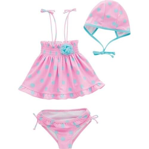 Swimable Children Girls Swimsuits Bathing Lovely Baby Girls Wetsuits For Girl Bikini Swimsuit Bathwear 3Pcs Lovely Cute Swimwear