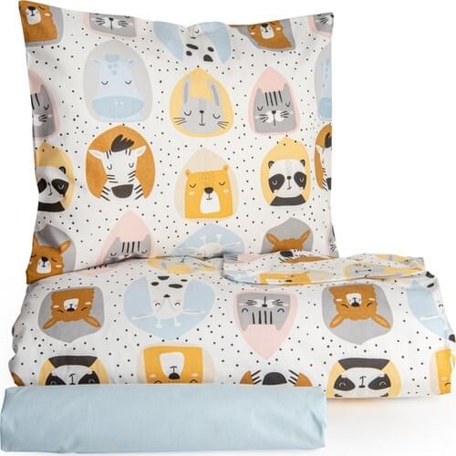 Sleepy Friends Cotton Baby Duvet Cover Set 100x150 cm White Baby Made In Turkey fabric It wraps your baby with its soft texture
