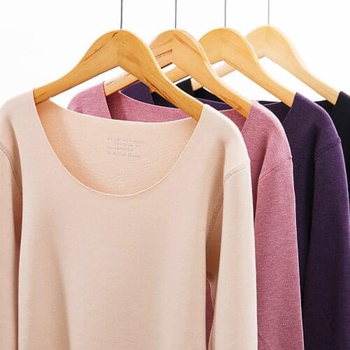 Elastic Female Sleep Wear Thermal Woman Clothing Winter Thermal Underwear Set For Women Winter Warm Solid Simple