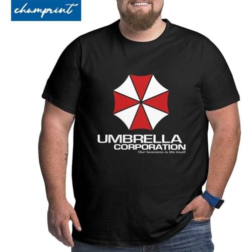 Umbrella Corporation Logo T-Shirts Men Amazing 100% Cotton Big Tall Tees Crewneck Short Sleeve T Shirt Big Size 4XL 5XL 6XL Tops