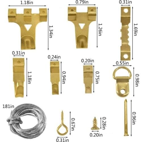 250Pcs Picture Hanging Kit Heavy Duty Hanging Nails Sawtooth Hangers and Screws Picture Frame Hooks for Wall Mounting