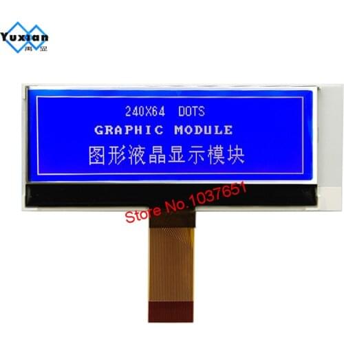 Small mini 240x64 24064 COG LCD display graphic module FSTN black white 3.3v UC1698u SPI serial 1u case LG240644