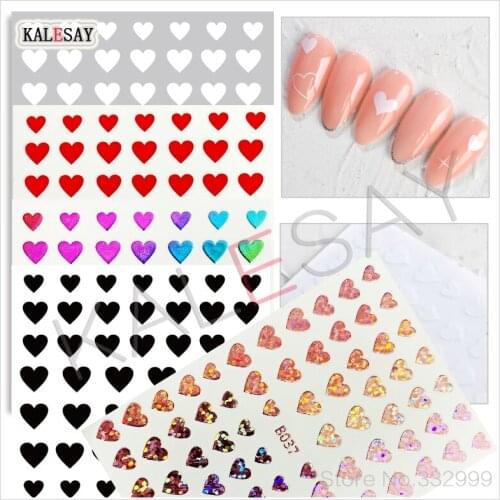 Fashion Nail Art Stickers Red Heart Star Light Manicure Design Nail Accessories Self Adhesive Decoration Nail Stickers Set