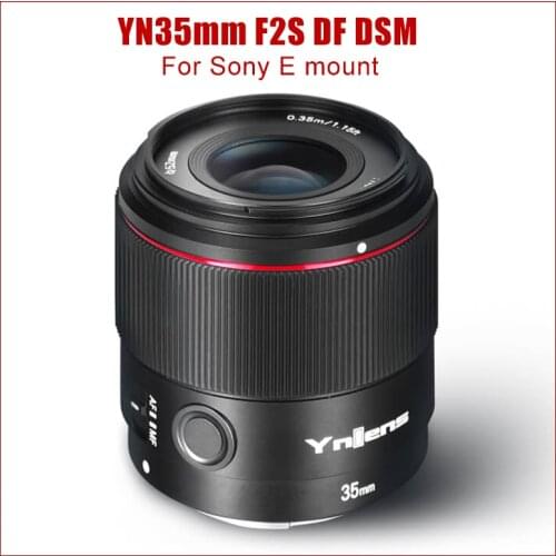 Yongnuo 35mm F2 Full Frame Large Aperture Auto Focus Camera Lens For Sony E mount YN35mm F2S DF DSM Lens For Mirrorless Camera