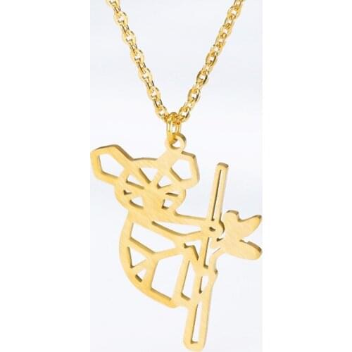 Stainless Steel Gold Color Tree Koala Necklace Collier Femme 2020 Best Friends Gifts Stainless Steel Animal Necklace Pendant
