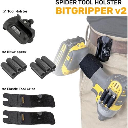 SPIDER HOLSTER Wolf Spider Power Tool Waist Quick Hang DUAL Tool Kit Set 5