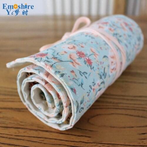 Handmade Pencil Box Color School Canvas Rings Men Women Colored Pencil Case Curtain Multilayer Large Pencil Bag for Student B047