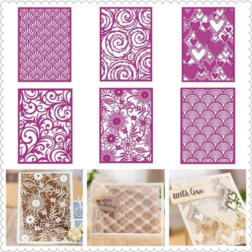 Rectangular Background Pattern Frame Metal Cutting Dies for Scrapbooking and Cards Making Paper Craft Die New 2019 Flower Heart