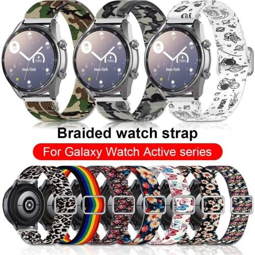 22MM 20MM Nylon Strap For Samsung Galaxy Watch 3 45mm 41mm Elasticity Weave Strap For Huawei Honor Huami Band 22 20 mm Watchband