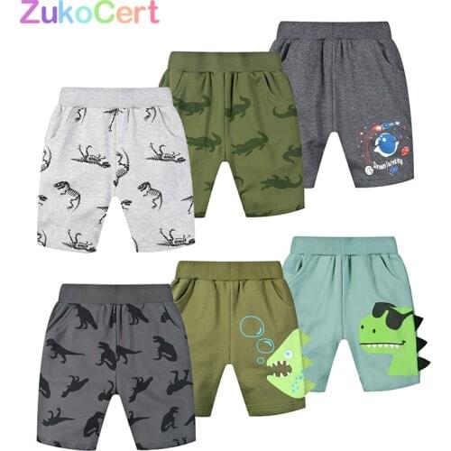 2PC Kids Boys Shorts 2021 Summer Cotton Casual Harem Dinosaur Pant Boy Loose Car Print Kids Clothes Fashion Sport Pants for Boys