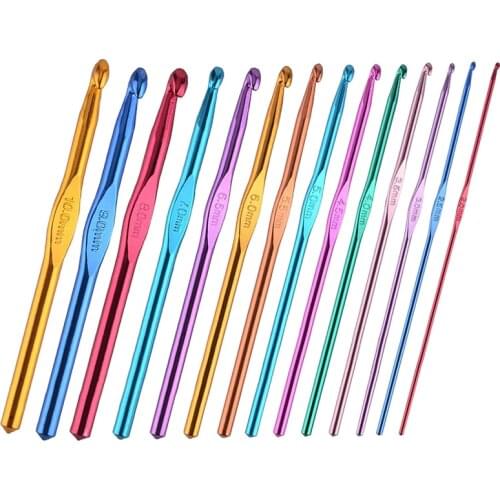 MIUSIE15 Sizes Aluminum Oxide Knitting Needles Crochet Hook Sweater Weaving Crochet Needles 2019 Hot Sale 2-10mm
