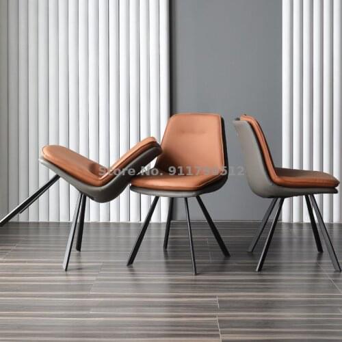 Light luxury dining chair home restaurant backrest dining chair modern minimalist leather soft bag designer study makeup chair