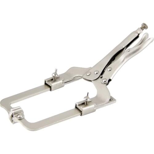 Heavy Duty 9-14 inch Telescopic Slide Locking Pliers Adjustable Locking Welding C-Clamp With Swivel Pads