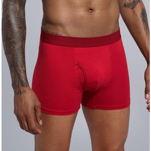Ropa interior hombre Men Boxers Underwear Cotton Man Breathable Shorts Boxer Pure Color Underpants boxerer hombre