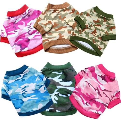Comfortable Pet Clothing Summer New Camouflage Multicolor T-shirt Fashion Handsome Shirt Coat Breathable Puppy Dog Clothes