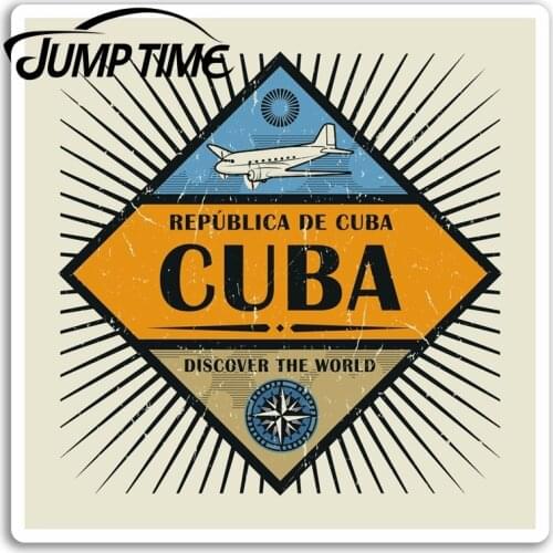 Jump Time for Cuba Vinyl Stickers Caribbean Travel Sticker Laptop Luggage Car Decal Window Wiper Trunk Car Styling