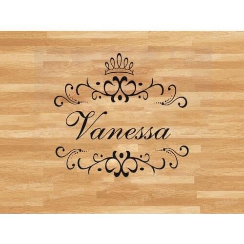 Girls Dance Floor Wall Decal Girls Princess Crown Monogram Personalized Custom Name Vinyl Stickers Birthday Party Decor ZB591