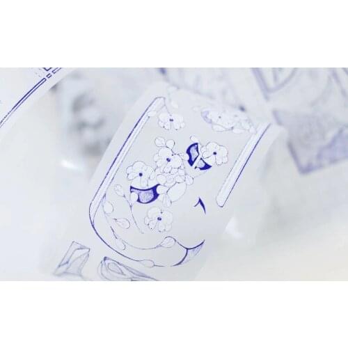 Vintage Porcelain Washi Tape for Card Making Bullet Journal DIY Scrapbooking Decorative Sticker