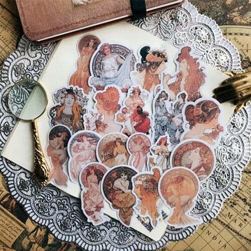 ZFPARTY Vintage Lady Vellum Stickers for Scrapbooking Happy Planner/Card Making/Journaling Project