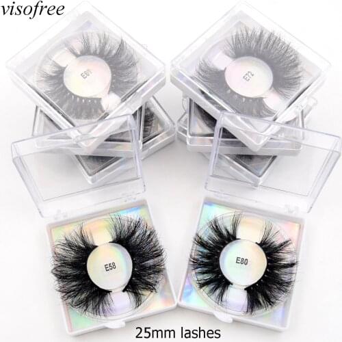Visofree 25 mm mink eyelashes natural lashes makeup dramatic effect 3d mink lashes lash extension eyelash packaging box E80