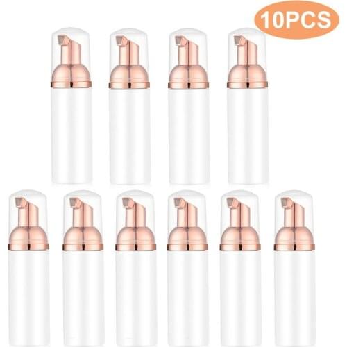 10PCS 60ML Cosmetic Spray Bottle Rose Gold Pump Head Foam Empty Bottle Travel Dispensed Bottle Lotion Hand Sanitizer Bottle