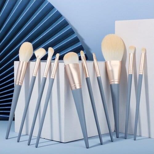 10pcs Blue Makeup Brushes Eye Shadow Brush Soft Hair Brush Set Powder EyeShadow Blending Eyebrow Makeup Beauty Cosmestic Brushes