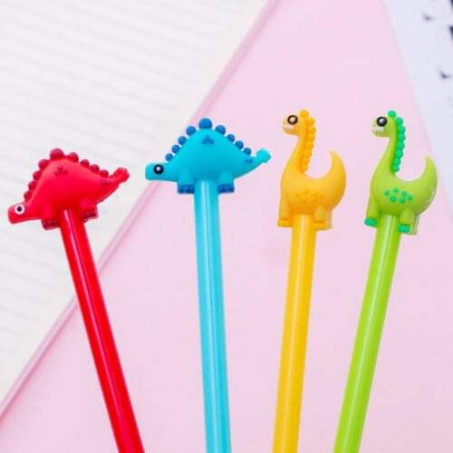 36PCS Student Creativity MengMeng Little Dinosaur Gel Pens Black 0.5mm Student Stationery Office Accessories