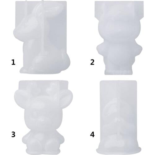 3D Animal Cute Rabbit Deer Christmas Gifts DIY Jewelry Pendant Tools Decor Crafts Epoxy Resin Molds Handmade Findings