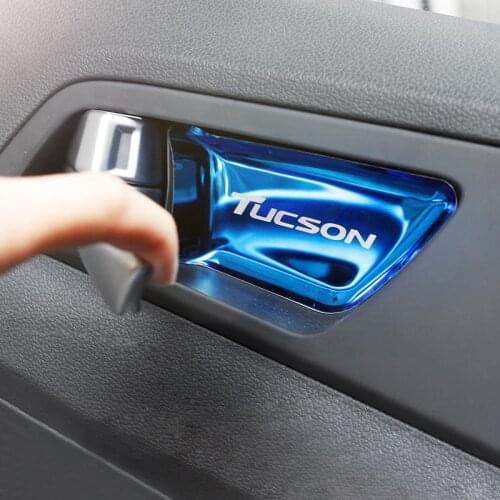 4pcs stainless steel car accessories door handle ornament sticker for Hyundai Tucson 2015-2020 Car Styling