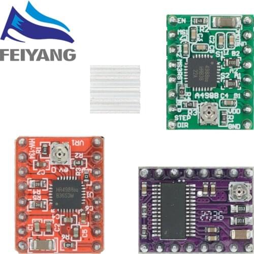 50PCS 3D Printer Parts Reprap A4988 DRV8825 Stepper Motor Driver Module With HeatSink Stepstick DRV8825 Compatible StepStick