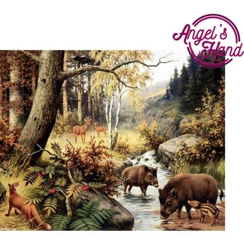 5D diamond embroidery forset animals diamond cross stitch crystal round diamond arts decorative diy diamond painting wild boar