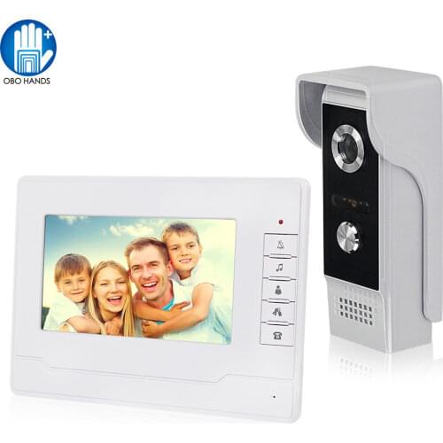 7 inch Wired Color Video Door Phone Video Intercom System Outdoor Camera Door Bell Color Monitor Screen 100 Meters for Home