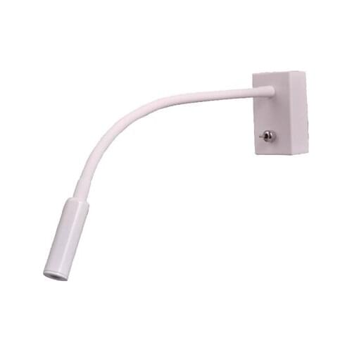 AC85-265V White Body 1W Wall Mounted Led Reading Pipe Square Basement