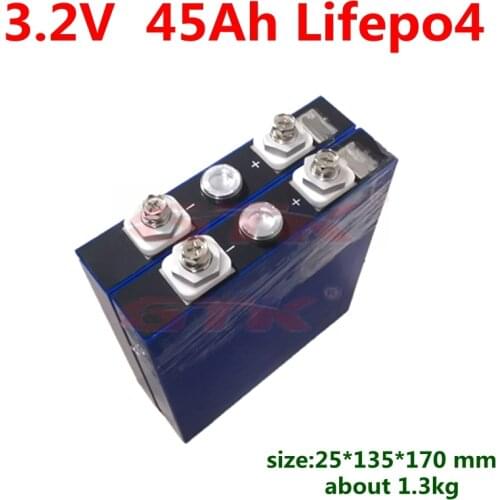 GTK rechargeable 3.2V 45Ah not 50ah Lifepo4 Lithium cells 2000 cycles 3c discharg for 24v 48v 12V battery pack