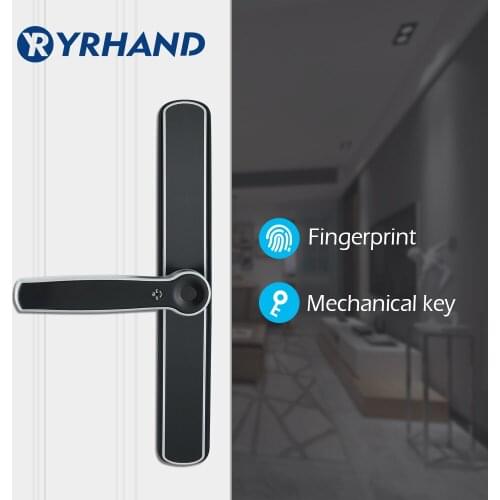 Keyless Aluminum Glass Door Lock Security Fingerprint Intelligent Smart Lock European Mortise Automatic Lock Door