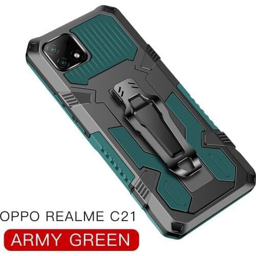 Armor Case For OPPO Realme C21 Case 6.5'' Shockproof Belt Clip Holster Cover For Realmi C21 2021 6.5'' C 21 Phone Case RealmeC21
