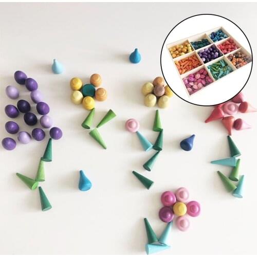 Wooden Stacking Educational Preschool Learning Small Building Blocks Lightweight Puzzle Toys for Kids