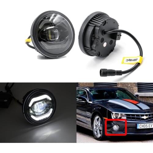 Fits For Chevrolet Chevy Camaro 2010 2011 2012 2013 Front Bumper DRL Halo White Led Driving Fog Light Kits