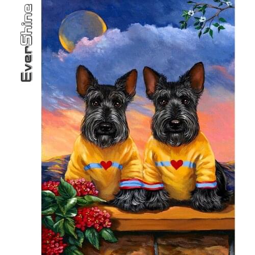 Evershine Diamond Painting Dog Cross Stitch Kit 5D DIY Diamond Embroidery Animal Handmade Gifts Home Decoration