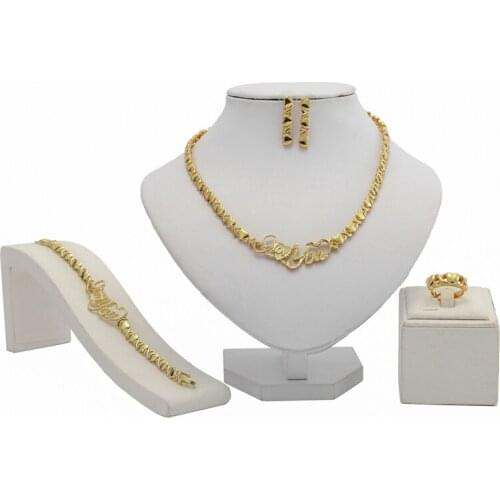 Fani 2021 nigerian wedding woman accessories jewelry set Wholesale italian Bridal jewelry set dubai gold designer jewelry set