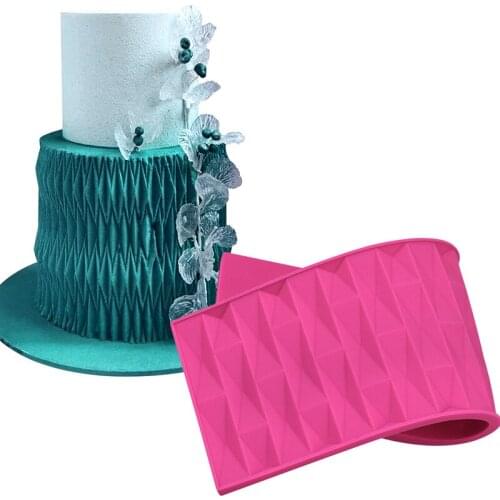 Geometry Cake Lace Mat Silicone Baking Mat Sheet Pastry Baking Tool Cake Stencil Molds Cake Decorating Tools for Pudding Pastry