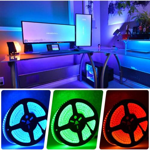 WIFI 5M 10M LED Strip Light RGB 5050 Flexible Ribbon Fita Led Light Strip RGB Tape Diode DC 12V+ Remote Home Decoration Lights