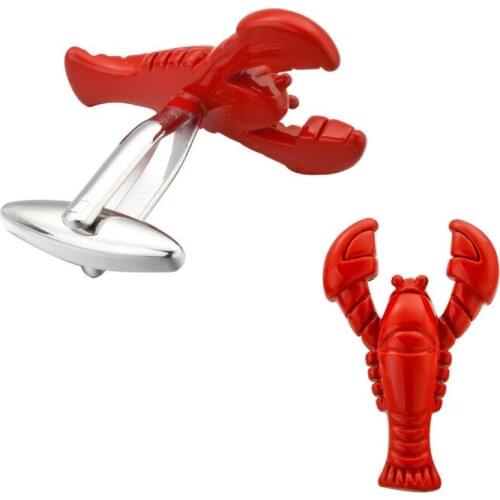 KC high quality copper red lobster men shirt Cufflinks French wedding Cufflinks wholesale manufacturers
